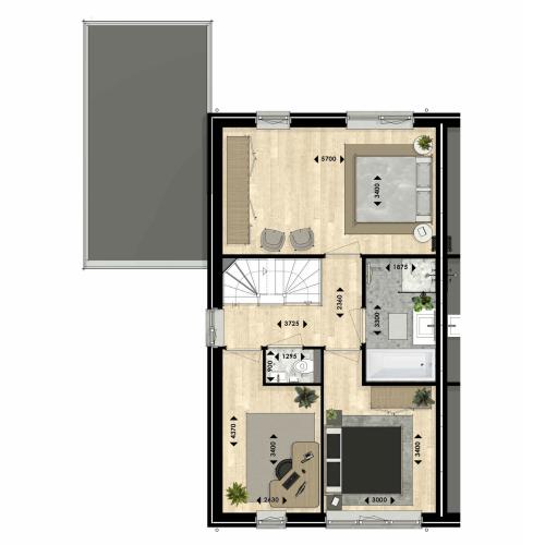 Eerste verdieping - optie badkamer